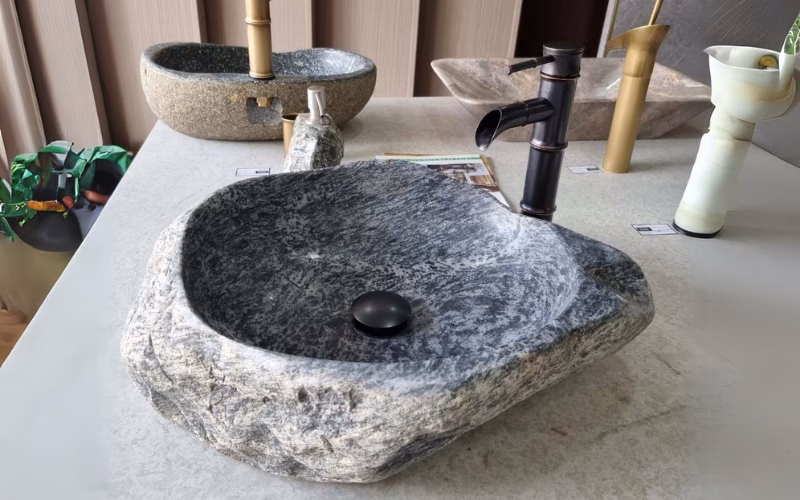 Lavabo đá tuyết sơn là lựa chọn độc đáo cho không gian nội thất