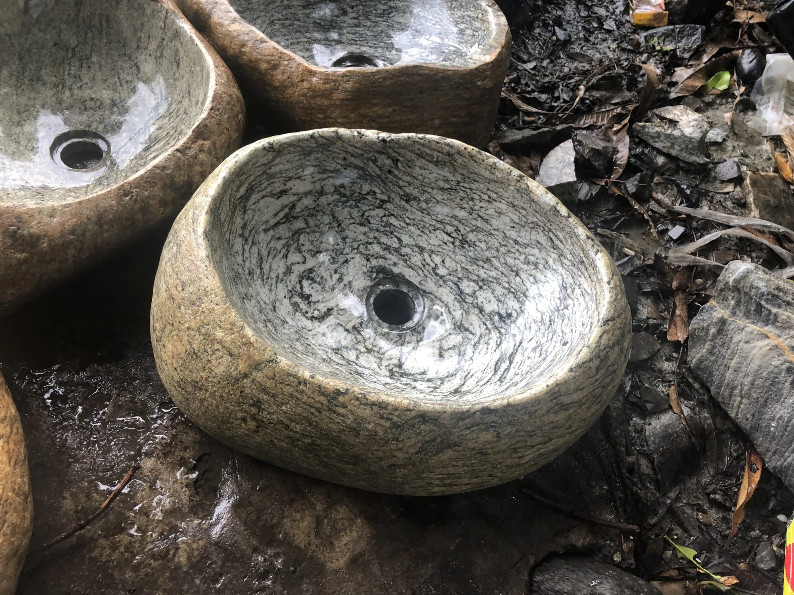 Lavabo đá vân mây 02