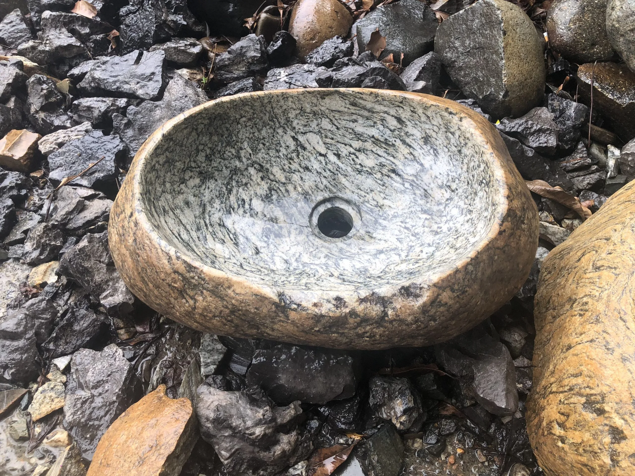 Lavabo đá vân mây 01